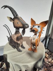 Steinbock ca. 55 cm  und Fuchs ca. 40 cm  hoch