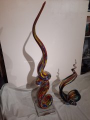 Glasskulpturen  80  und 40 cm hoch
